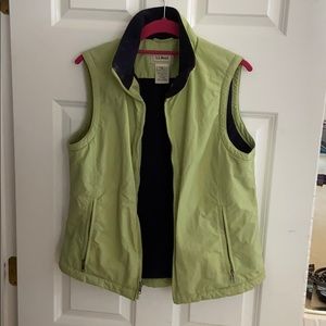 Thick L.L. Bean green vest with blue inside